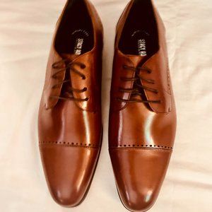 Stacy Adams Stanwick Men's Leather Cap Toe Oxfords, Size 13 W, Cognac